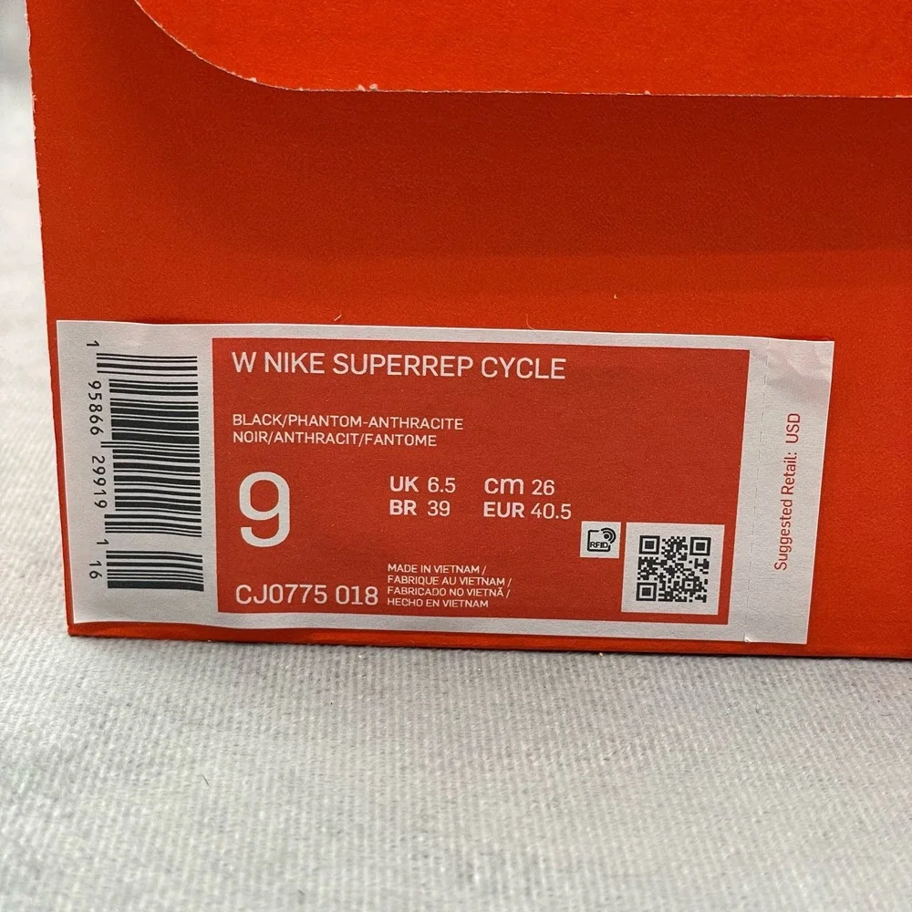 Nike Women's Superrep Cycle Shoes Size US 9 Black/Phantom/CJ0775-018 - Picture 11 of 11